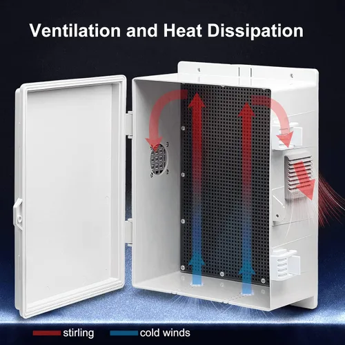 Vista 5 de Namunanee - Caja de conexiones eléctricas para exterior, recinto resistente al agua de ABS con panel de montaje interno y tapa con bisagras, 9.2" H