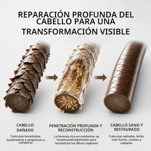 Vista 6 de Máscara de Queratina para el Cabello 2 Pack - Regalo para Ella, Tratamiento de Acondicionador Profundo de Péptidos para Cabello Dañado, Seco