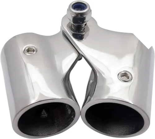 Vista 4 de Conector giratorio plegable de acero inoxidable 316 resistente para tubo de barandilla de mano de barco de 7/8 pulgadas o 1 pulgada