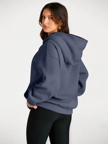 Vista 52 de Trendy Queen - Sudaderas extragrandes con capucha para mujer, suéteres de manga larga, sin botones, de vellón, de otoño, ropa de invierno