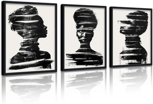 Vista 32 de MAMAGO Lienzo decorativo para pared, pintura de belleza dorada y negra, fotos de mujeres africanas, hermosos pósteres de mujer negra, impresiones