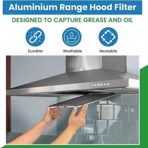 Vista 2 de Filter Everything Filtros de grasa de repuesto compatibles con Bosch 00651858, 5 x 7-5/8 (paquete de 2)