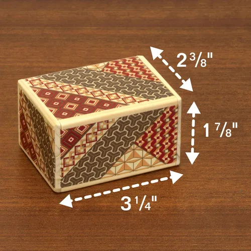 Vista 2 de Bits and Pieces - Caja de rompecabezas Secret Puzzle Box detallada de mosaico - Solución en 7 pasos - Caja de rompecabezas de madera para guardar