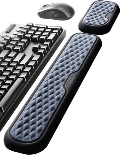 Vista 17 de Vaydeer Reposamuñecas para teclado y mouse, juego de almohadillas ergonómicas de soporte de muñeca para computadora, cojín de brazo de espuma