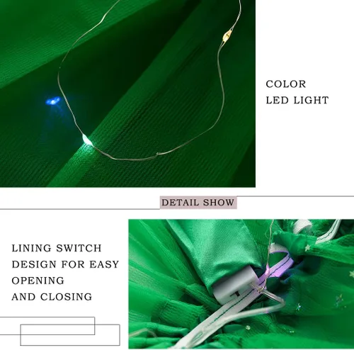 Vista 5 de Dmaiy Falda de tutú con luz LED para mujer, faldas brillantes en capas para carnaval, festival, disfraces, fiesta, actuación