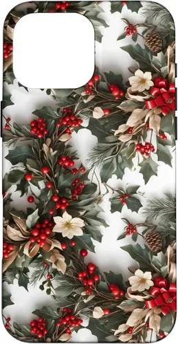 Vista 19 de Casa Decoración de vacaciones Decoración de corona Festivo Navidad caso para iPhone 16