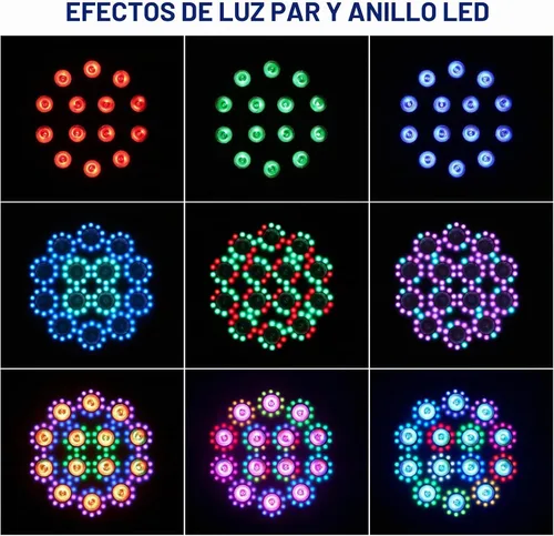 Vista 2 de Luz de par de escenario LED regulable con anillo por control remoto