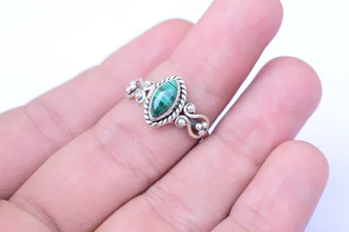 Vista 13 de Ring, 925 Sterling Silver Statement Ring For Women, Handmade Ring Gemstone Promise Ring for Birthday Christmas Gift For Her Ring Size US