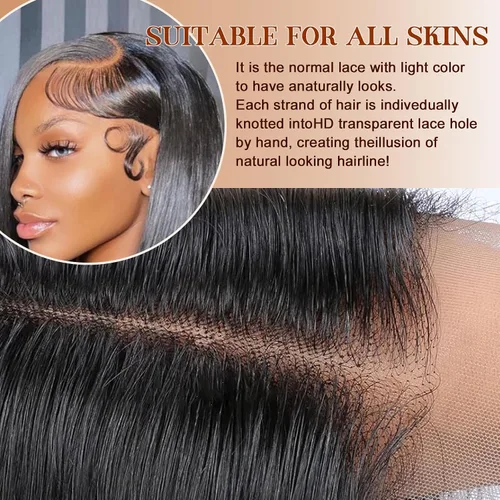 Vista 4 de Pelucas de encaje frontal de 13 x 6 pulgadas, pelucas de cabello negro natural, pelucas de encaje frontal sin pegamento, pelucas de encaje frontal