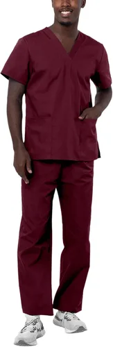 Vista 10 de Adar Uniforms Conjunto de ropa médica unisex universal - Juego de ropa médica unisex con cordón Negro