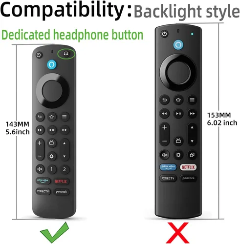 Vista 2 de Funda de silicona para Voice Remote Pro 2022, funda de silicona para control remoto por voz Pro 2022 con cordón (negro)