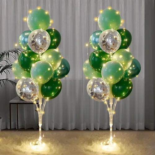 Vista 16 de Cicicooie - Juego de 2 soportes para globos para decoración de fiesta Negro