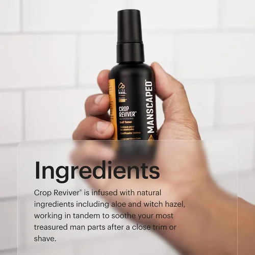 Vista 6 de MANSCAPED® The Crop Reviver®, aerosol hidratante y refrescante para tonificar el cuerpo masculino, spray refrescante para la ingle con aloe vera