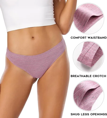 Vista 13 de Wealurre Tanga de algodón transpirable, ropa interior de tiro bajo