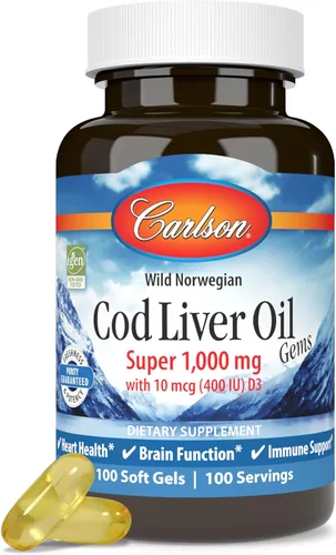 Vista 12 de Carlson Cod Liver Oil gemas – ligera Limón 1.000 mg 150 + 30 sgels
