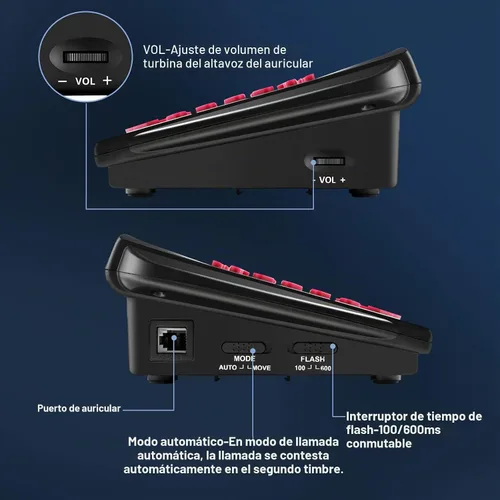 Vista 4 de AGPtek teléfono auricular monoaural, con cable, cancelación del ruido, centro de llamadas, manos libre y micrófono de karaoke inalámbrico portátil