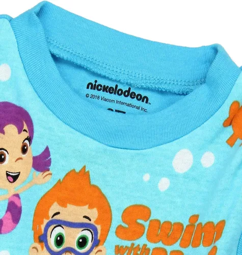 Vista 2 de Bubble Guppies Conjunto de pijama de algodón de 2 piezas de manga larga para niño