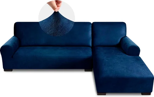 Vista 46 de Fundas para sofá modular, funda para sofá con aspecto de cuero, forma de L, 2 piezas, funda elástica suave para sofá seccional, protector de muebles
