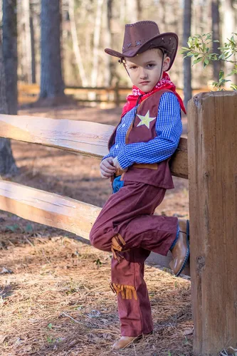 Vista 7 de ReliBeauty Kids Cowboy Costume for Boys Cosplay Costumes Birthday Party Christmas Halloween Dress up Gift for Kids 4 Sets