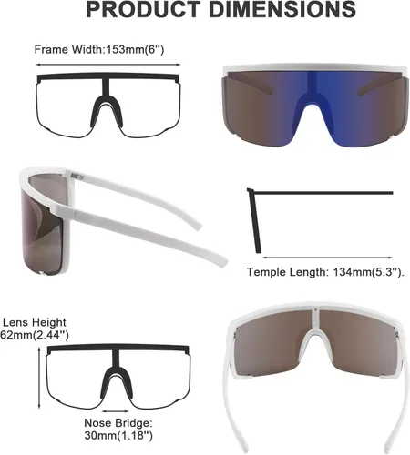 Vista 4 de Karsaer Vision Shield - Gafas de sol para hombres y mujeres, de gran tamaño, neón de los años 80 y 90, estilo deportivo, para ciclismo, esquí