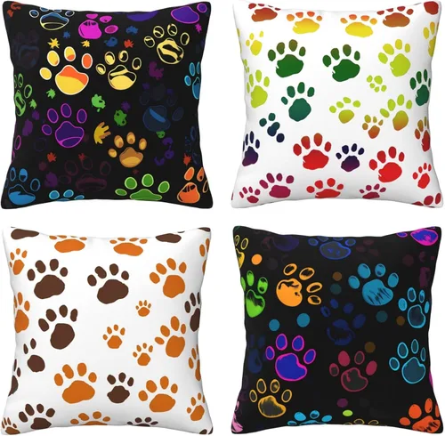 Vista 14 de Ouqiuwa Juego de 4 fundas de almohada coloridas con diseño de pájaros de 12 x 12 pulgadas, cuadradas, decorativas, con hojas de arce otoñales