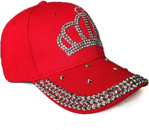 Vista 3 de Gorra de béisbol ajustable con diamantes de imitación para mujer, gorra de béisbol de algodón, gorra de hip hop, gorra de sol