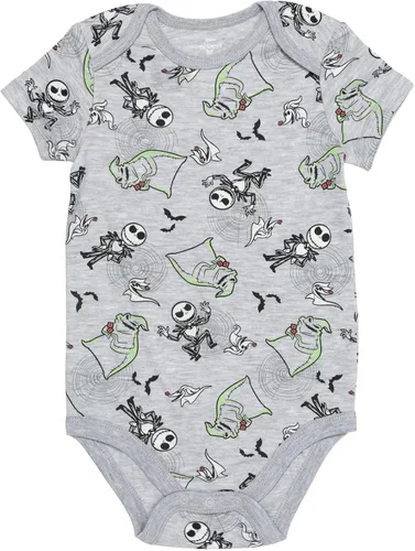 Vista 4 de Disney Nightmare Before Christmas Sally Jack Skellington - Paquete de 5 mamelucos para bebés recién nacidos a bebés Multi