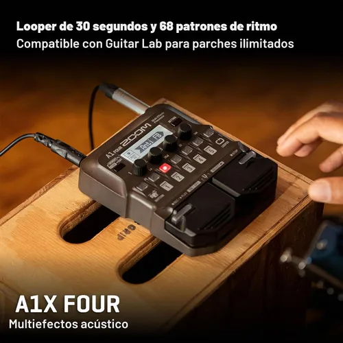 Vista 3 de Zoom A1X Cuatro efectos acústicos múltiples con pedal de expresión
