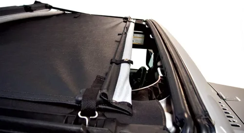 Vista 3 de Bestop 5240035 Top de bikini de sol de diamante negro para Wrangler JK 2DR y 4DR 2007-2018 - Longitud de Targa
