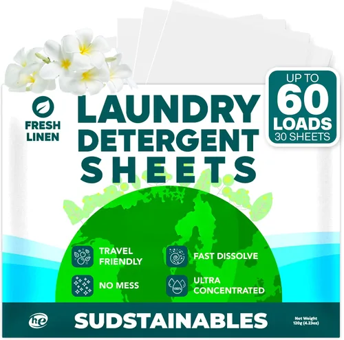 Vista 12 de Sudstainables Hojas de detergente para ropa de 200 cargas: hoja de lavandería soluble para lavadoras, alternativa compacta al detergente líquido