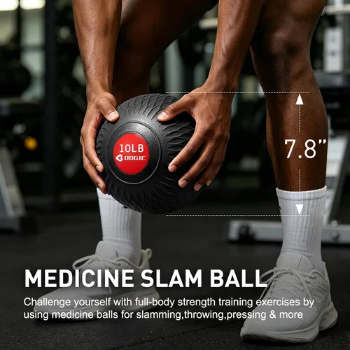Vista 2 de Slam Ball 8-10 lb Medicine Ball Weighted Balls for Exercise and Workout, Strength, Cardio, Cross-Training and Core Workouts