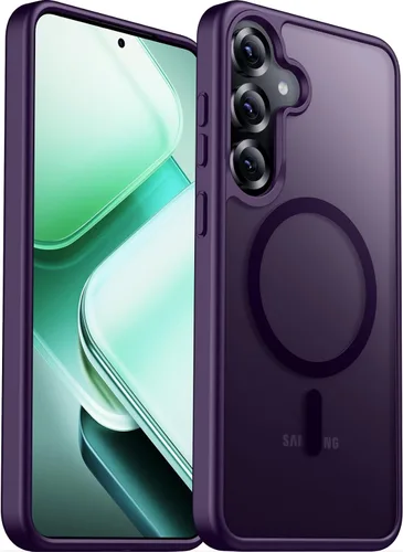 Vista 14 de teloxy Funda magnética para Samsung Galaxy S25, protección contra caídas de grado militar, antihuellas, delgada, a prueba de golpes, duradera