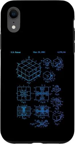 Vista 25 de Carcasa de matemáticas retro para iPhone 16 de cubo de rompecabezas competitivo Rubik Patent Speed Cubing