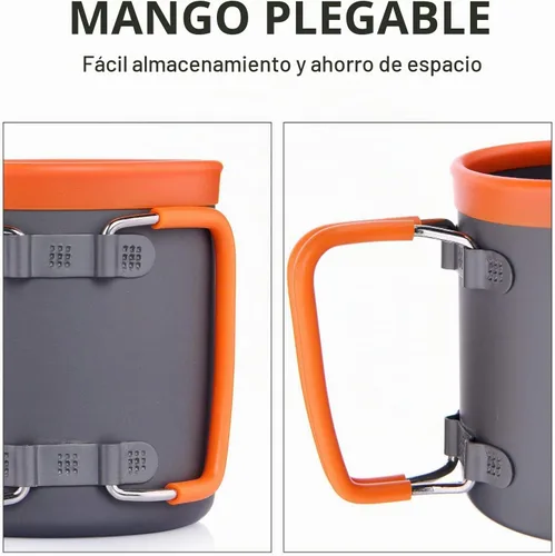 Vista 5 de Widesea Taza de café ligera para mochileros con mango plegable para viajes, picnic, senderismo