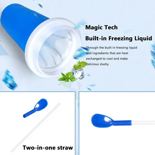 Vista 4 de Color Land Vaso para Granizados, TIK TOK Slushie Maker Cup Frozen Magic Squeeze Cup, taza para hacer helado, cosas geniales de tendencia, artículos