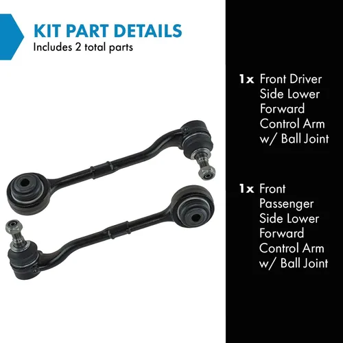Vista 453 de Conjunto de Brazo de Control Inferior Delantero y Junta Esférica TRQ para Lado del Conductor y del Pasajero 2 Piezas Compatible con Ford Mustang GT