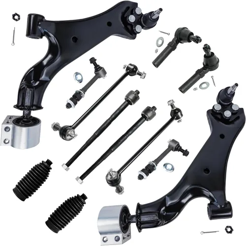 Vista 78 de Detroit Axle – 12 brazos de control superiores e inferiores delanteros con rótulas, barras de unión exteriores e interiores con topes, barras