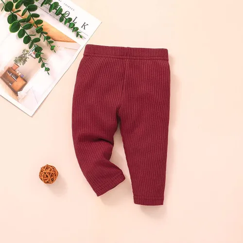 Vista 3 de Lala Bear Paquete de 3 pantalones sólidos y leggings casuales para bebé niña
