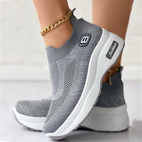 Vista 5 de Tenis altos blancos para mujer, zapatos para caminar para mujer, con soporte de arco y comodidad, zapatos casuales para mujer, zapatos casuales