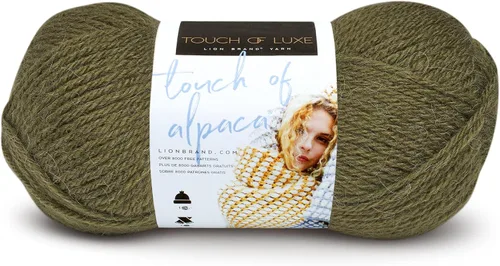 Vista 25 de Lion Brand Yarn Hilo Touch of Alpaca (1 madeja), color negro