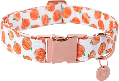 Vista 45 de Collar de perro floral azul, collar floral de algodón ajustable para primavera y verano con colgante de margarita, hebilla de liberación rápida