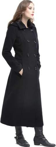 Vista 4 de BGSD Abrigo largo con capucha de lana Mariel para mujer (talla regular y grande y pequeña)