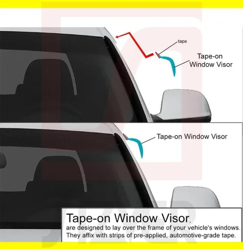 Vista 6 de Sizver Smoked Viseras de ventana/Deflector de lluvia de viento Protector de lluvia para 2004-2015 Nissan Titan Crew Cab solamente