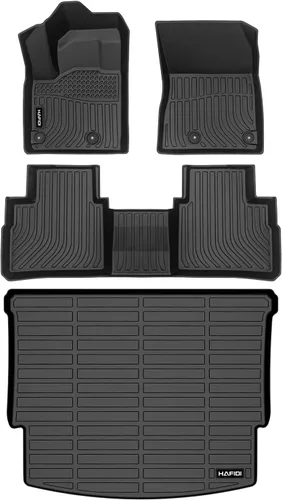 Vista 34 de HAFIDI® Juego de alfombrillas y forro de carga para Kia EV9 2024 2025 2026 (no apto para sillas de relajación), protección para todo tipo de clima