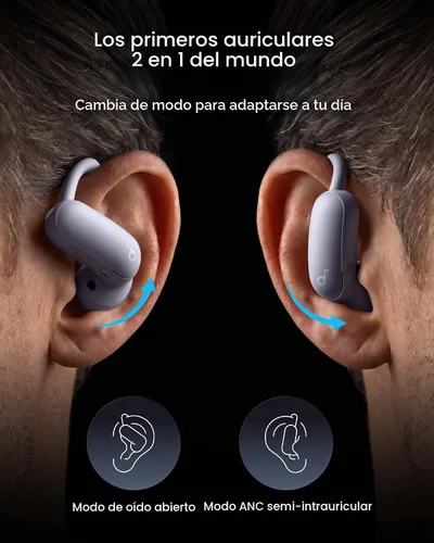 Vista 2 de Soundcore AeroFit 2 Pro by Anker - Auriculares abiertos con cancelación de Púrpura