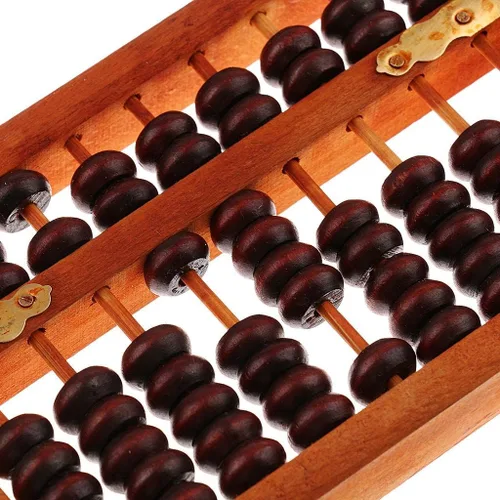 Vista 2 de Menolana Ábaco aritmético de cuentas de madera chino vintage con conteo de calculadoras de caja