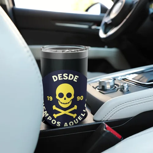 Vista 6 de Desde Tiempos Aquellos Skull 1990 Stainless Steel Insulated Tumbler Black
