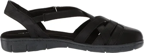 Vista 6 de Easy Street Garrett - Sandalias planas de piel sintética con tiras, Rojo