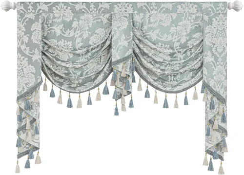 Vista 35 de Loom and Mill Cenefas de Cascada de Lujo para Ventanas, Elegante Cenefa de Cortinas Gruesas de Jacquard con Borlas para Sala de Estar, Dormitorio