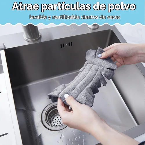 Vista 5 de Zubebe 12 piezas de repuesto de plumero de forro polar reutilizables, plumeros planos de plumas, almohadillas de limpieza lavables para múltiples